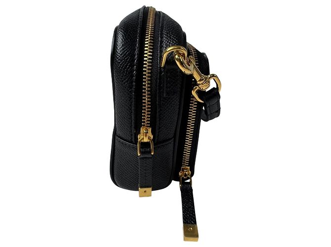 Borsa a tracolla Christian Dior Calo Double Pouch in pelle nera - vista 4