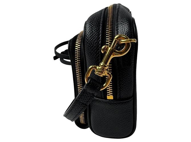 Borsa a tracolla Christian Dior Calo Double Pouch in pelle nera - vista 5