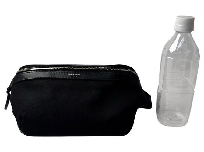 Autre Marque Borsa sling Saint Laurent in tela e pelle nera - vista 11