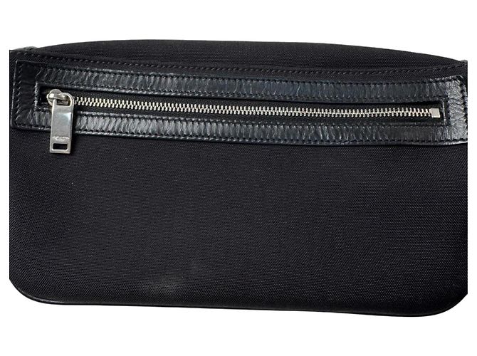 Autre Marque Borsa sling Saint Laurent in tela e pelle nera - vista 14