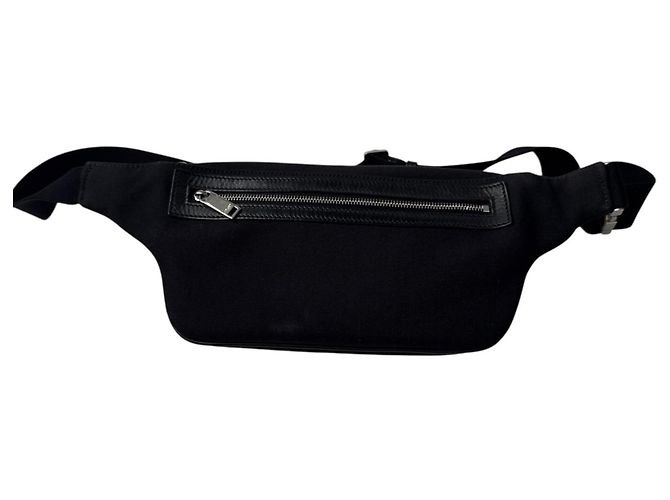 Autre Marque Borsa sling Saint Laurent in tela e pelle nera - vista 3