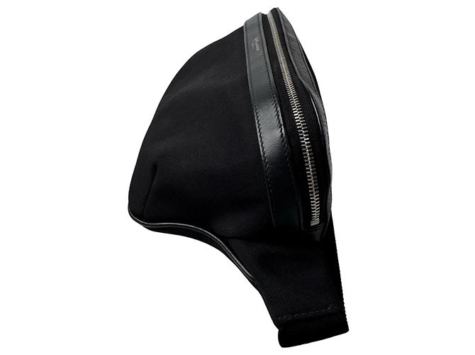 Autre Marque Borsa sling Saint Laurent in tela e pelle nera - vista 4
