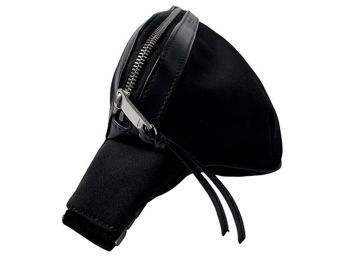 Autre Marque Borsa sling Saint Laurent in tela e pelle nera - vista 5