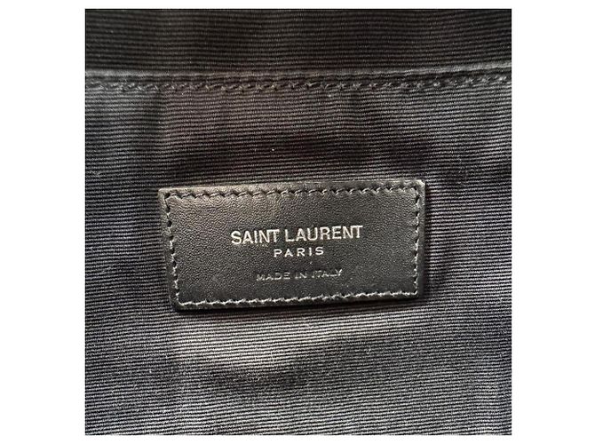 Autre Marque Borsa sling Saint Laurent in tela e pelle nera - vista 9