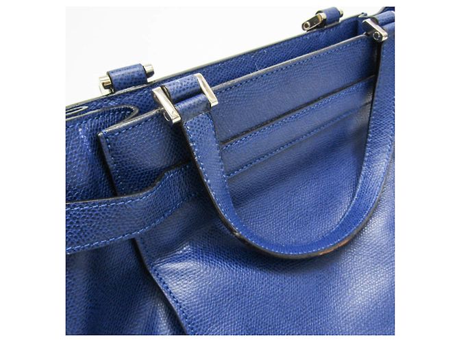 Bolso de mano de piel Valextra B Cube V5C67 para mujer en azul - vista 13