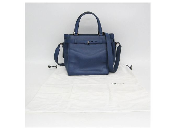 Bolso de mano de piel Valextra B Cube V5C67 para mujer en azul - vista 2