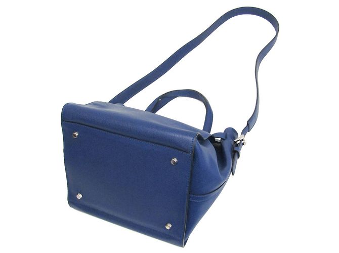 Bolso de mano de piel Valextra B Cube V5C67 para mujer en azul - vista 3