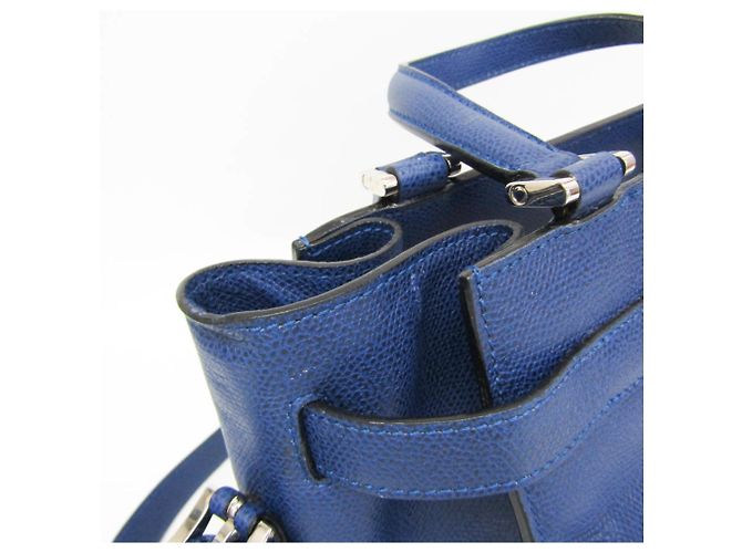 Bolso de mano de piel Valextra B Cube V5C67 para mujer en azul - vista 8