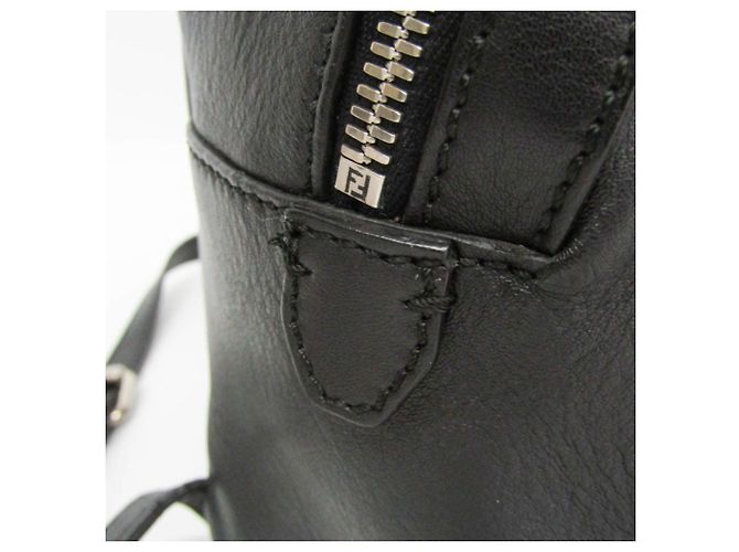 Fendi By The Way Flower Black Leather and Beads Backpack - view 8