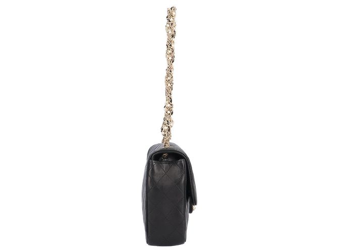 Borsa a tracolla Chanel Matelassé in pelle nera - vista 4