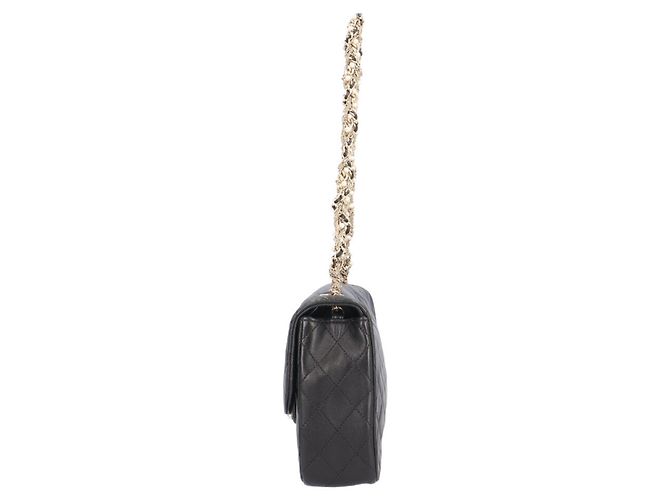 Borsa a tracolla Chanel Matelassé in pelle nera - vista 5