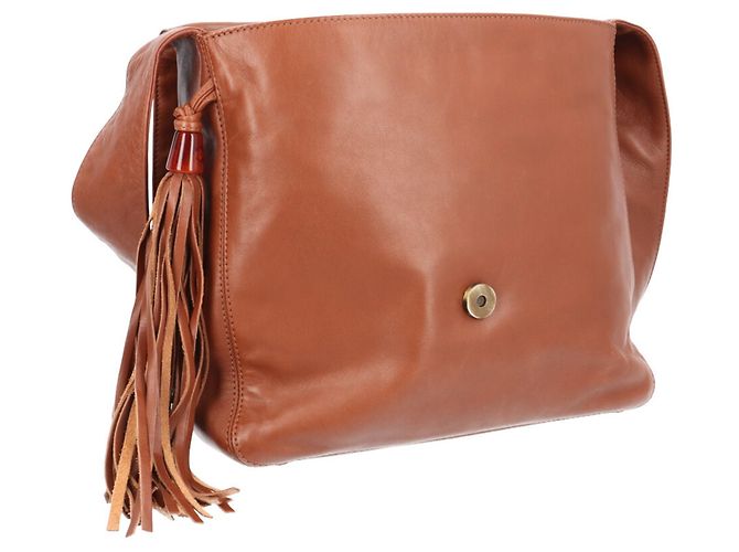 Timeless Bolso de hombro Chanel de cuero marrón con flecos - vista 8