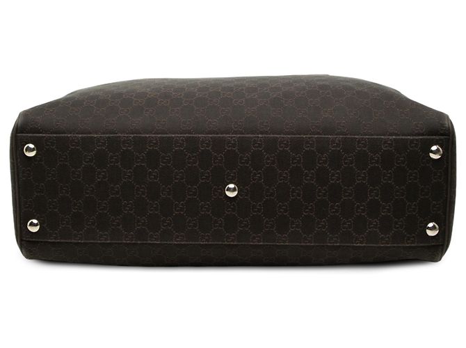 Borsa da viaggio Gucci in denim GG marrone - vista 3
