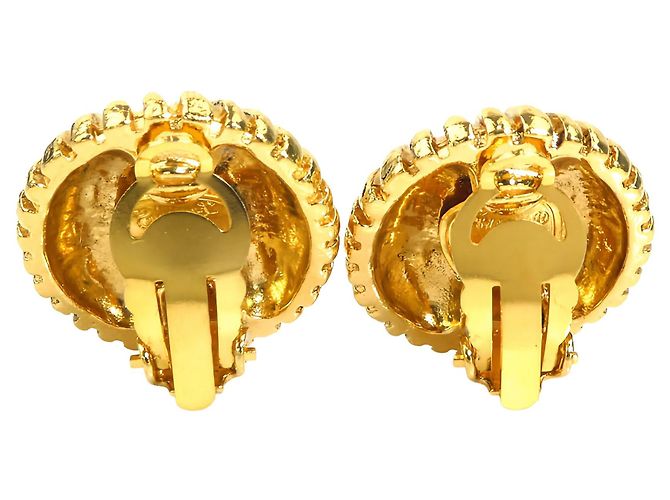 Orecchini a clip Chanel Gold CC placcati oro a raggiera - vista 2