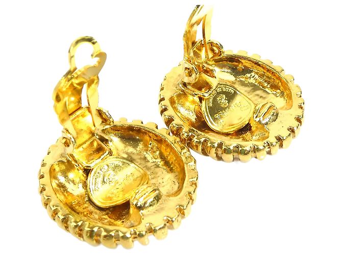 Orecchini a clip Chanel Gold CC placcati oro a raggiera - vista 5