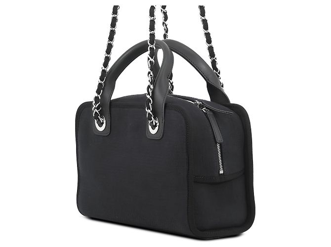 Chanel Blue Small Canvas Deauville Bowling Bag - Ansicht 2