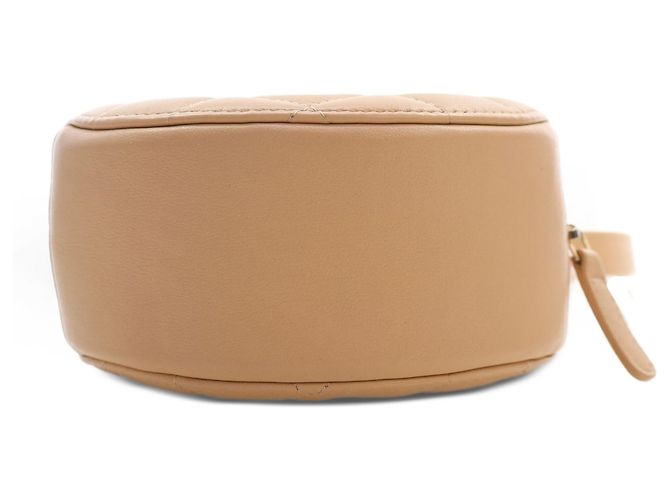 Chanel Beige Quilted Lambskin About Pearls Round Clutch with Chain - vista 3