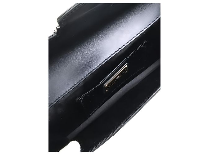 Salvatore Ferragamo Borsa a spalla Ferragamo Thalia in raso nero con paillettes e Gancini - vista 4