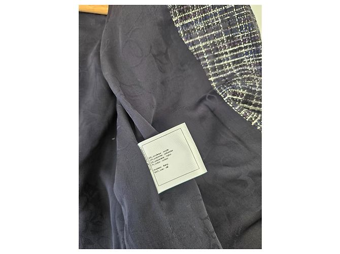 Chaqueta de tweed CHANEL negra con blanco - vista 11