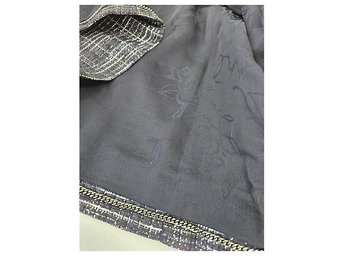 Chaqueta de tweed CHANEL negra con blanco - vista 12