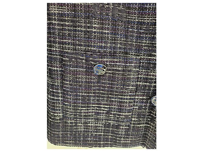 Chaqueta de tweed CHANEL negra con blanco - vista 5
