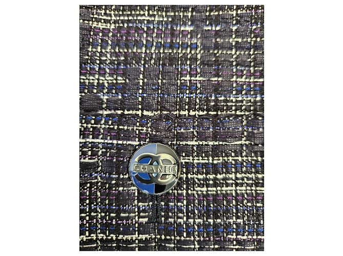 Chaqueta de tweed CHANEL negra con blanco - vista 8