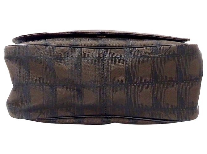 Borsa a tracolla/messenger Chanel in nylon marrone scuro - vista 3