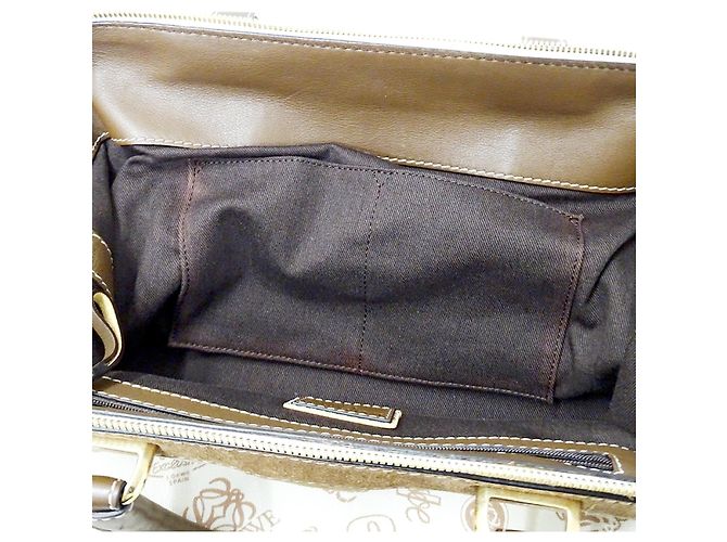 Bolsa Boston Loewe em lona bege e castanha - vista 15