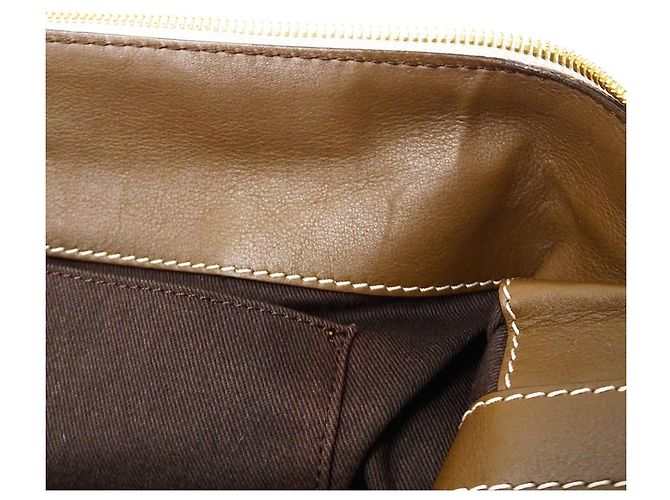 Bolsa Boston Loewe em lona bege e castanha - vista 16