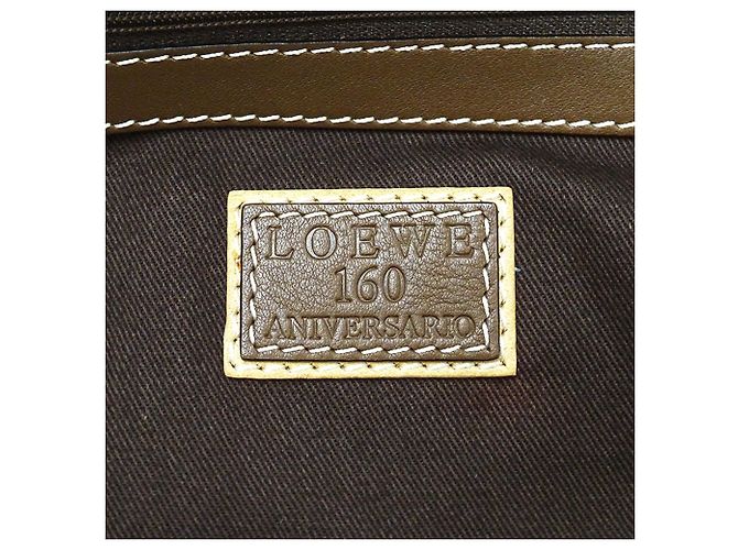 Bolsa Boston Loewe em lona bege e castanha - vista 6