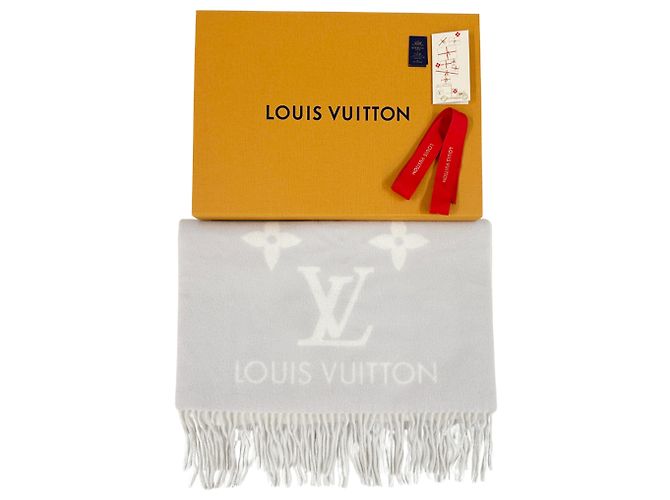 Stola in cashmere viola e bianca Louis Vuitton - vista 5