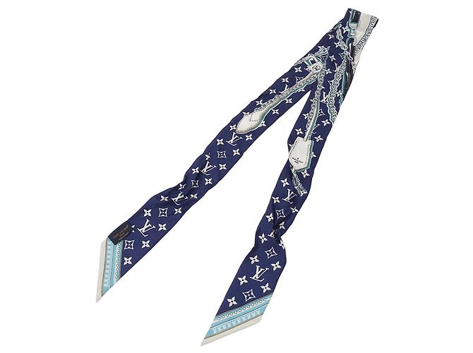 Sciarpa in seta blu Louis Vuitton - vista 2