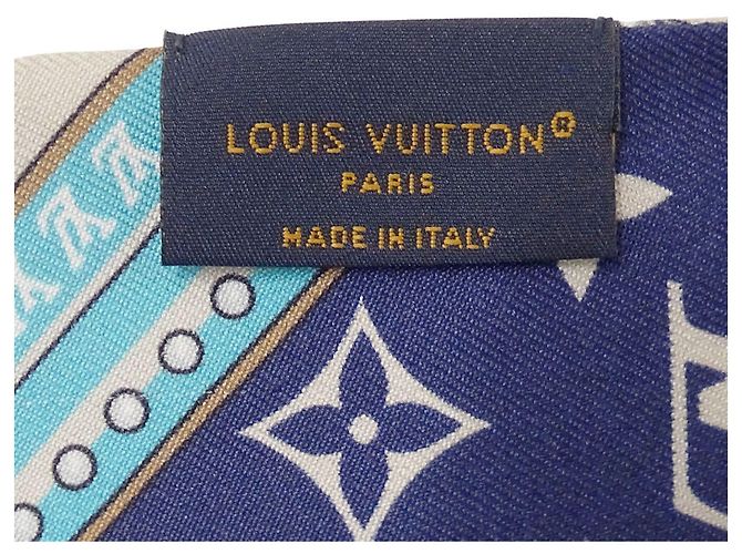 Sciarpa in seta blu Louis Vuitton - vista 3