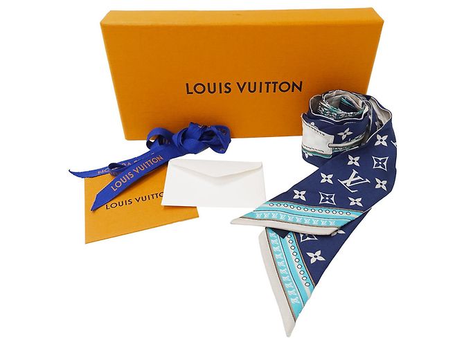 Sciarpa in seta blu Louis Vuitton - vista 4