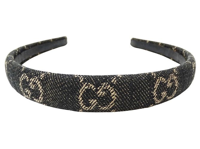 Fascia per capelli donna Gucci in denim GG - vista 3