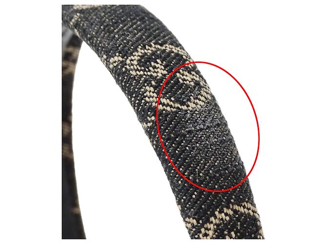 Fascia per capelli donna Gucci in denim GG - vista 7