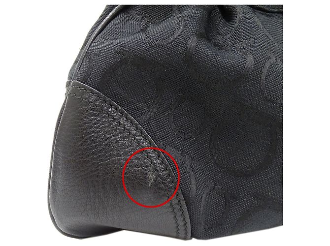Gancini Borsa Tote Salvatore Ferragamo in tela nera - vista 10