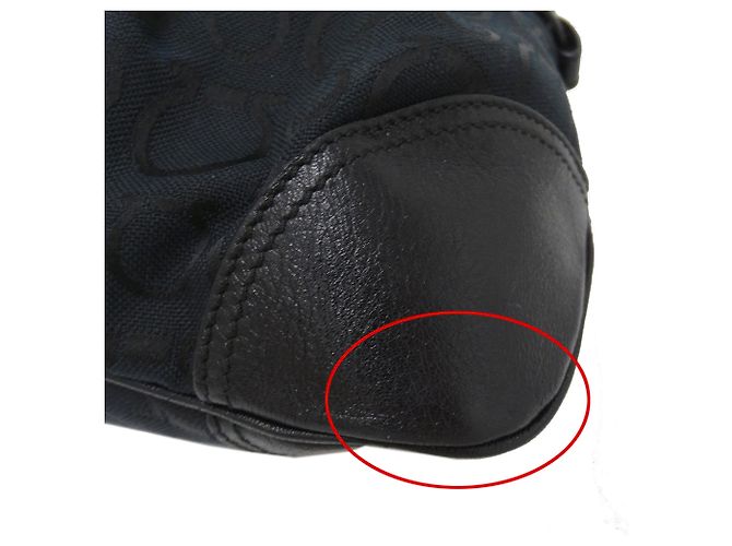 Gancini Borsa Tote Salvatore Ferragamo in tela nera - vista 11