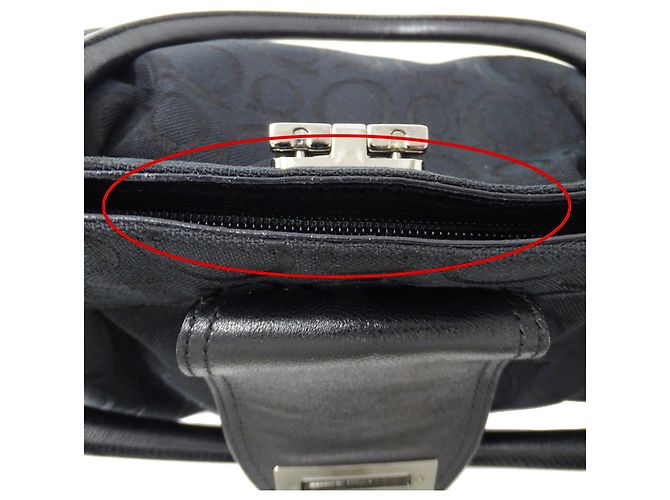 Gancini Borsa Tote Salvatore Ferragamo in tela nera - vista 13