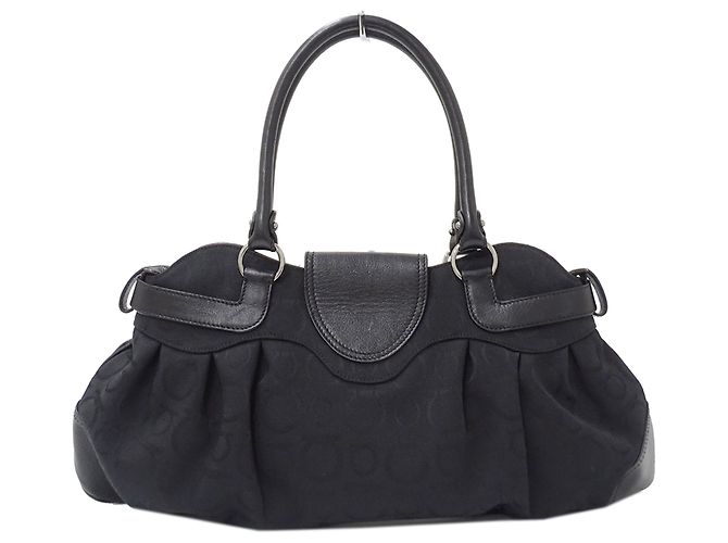 Gancini Borsa Tote Salvatore Ferragamo in tela nera - vista 2