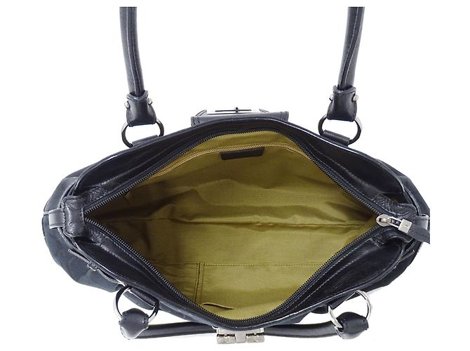 Gancini Borsa Tote Salvatore Ferragamo in tela nera - vista 6