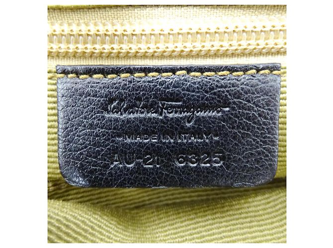 Gancini Borsa Tote Salvatore Ferragamo in tela nera - vista 7