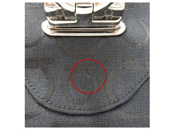 Gancini Borsa Tote Salvatore Ferragamo in tela nera - vista 8