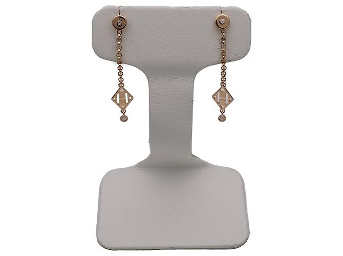 Hermès Boucles d'oreilles puces Hermes Pink Gold - vue 2