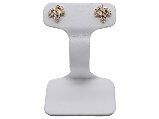 Boucles d'oreilles puces Harry Winston en or jaune 18K - vue 2
