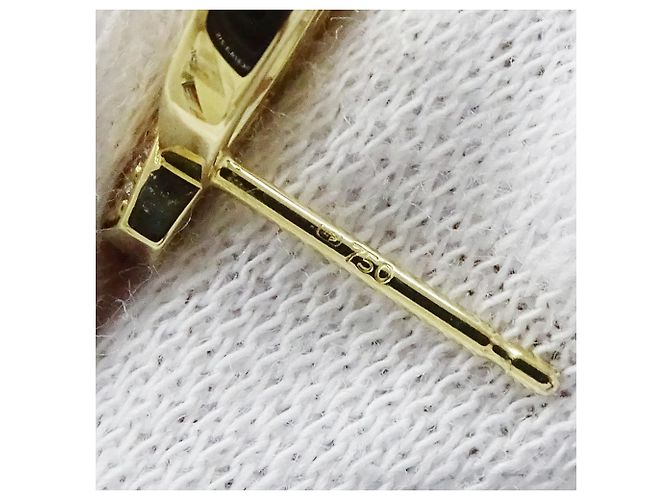 Boucles d'oreilles puces Harry Winston en or jaune 18K - vue 8