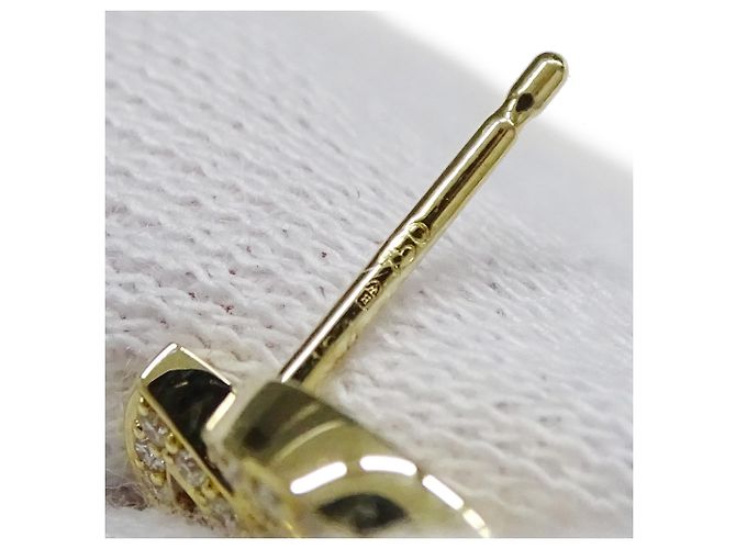 Boucles d'oreilles puces Harry Winston en or jaune 18K - vue 9