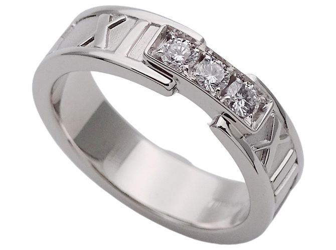 Autre Marque Anello Fascia Atlas da Donna Tiffany & Co. con 3 Diamanti - vista 4