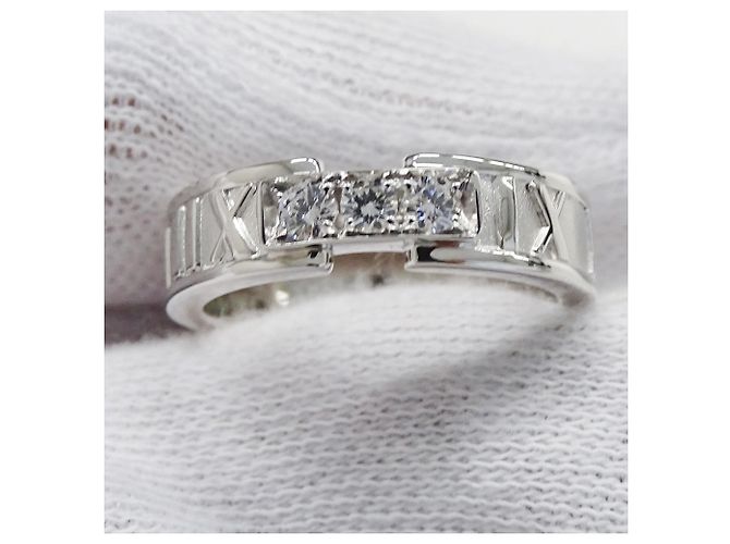 Autre Marque Anello Fascia Atlas da Donna Tiffany & Co. con 3 Diamanti - vista 9