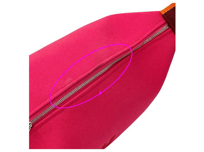 Hermès Hermes Pink Toile Officier Handtasche - Ansicht 8